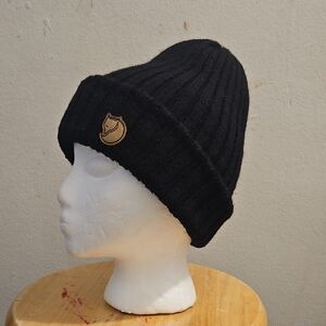 Fjallraven Black Ribbed Beanie